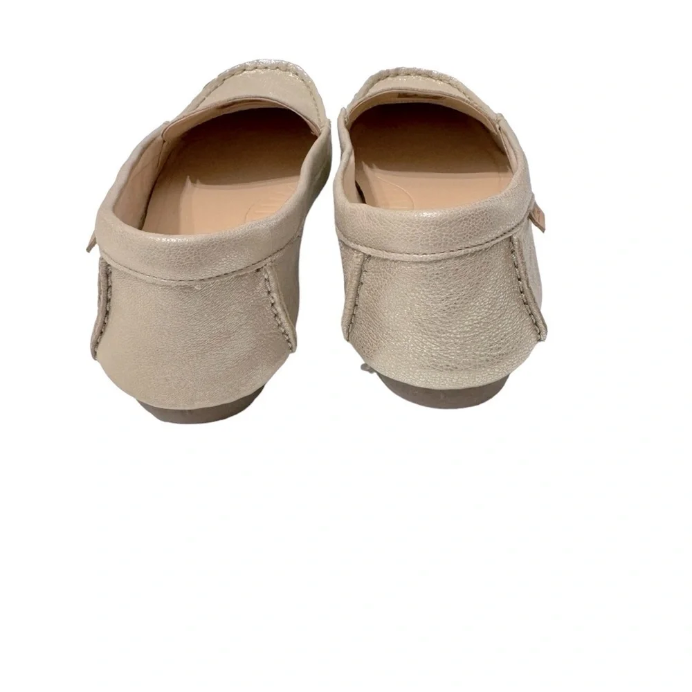Clarks Women's Freckle Walk Mule, Champagne Leather Flats‎ Sz 9